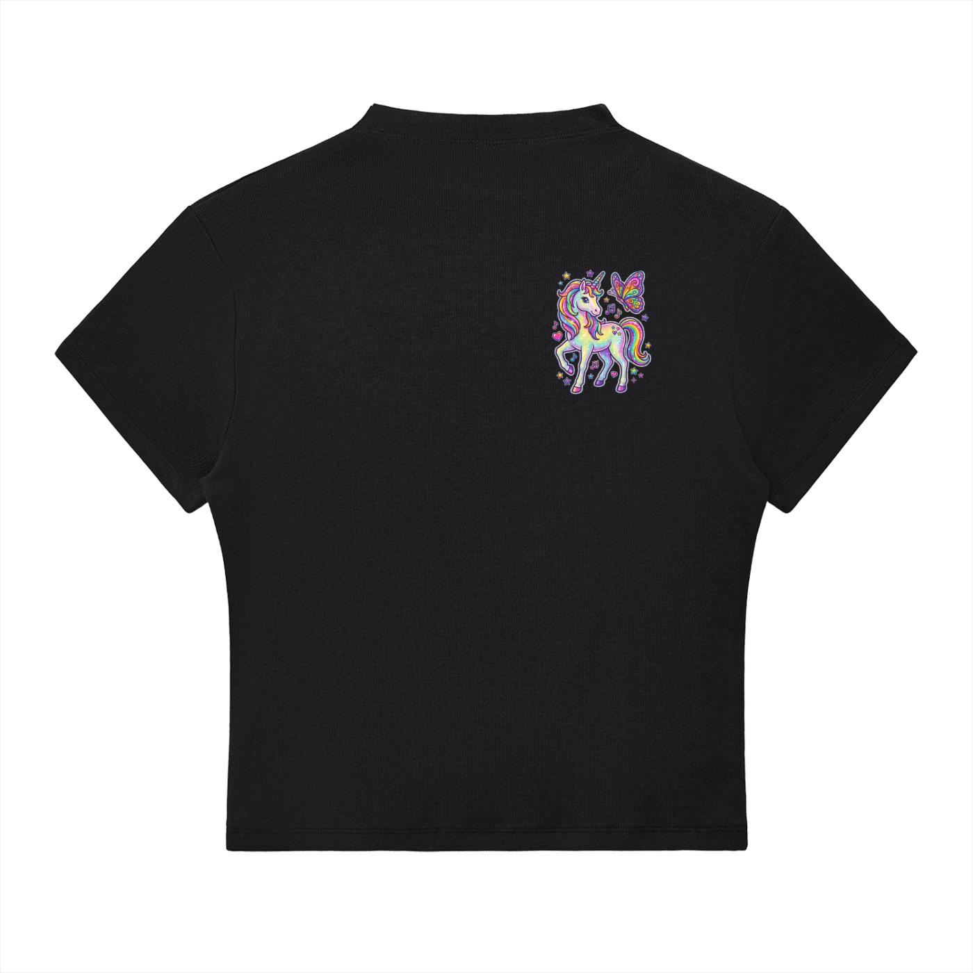 The KnarF AsiL Dolphin Unicorn Butterfly Essential Slim Fit Mock Neck T-Shirt