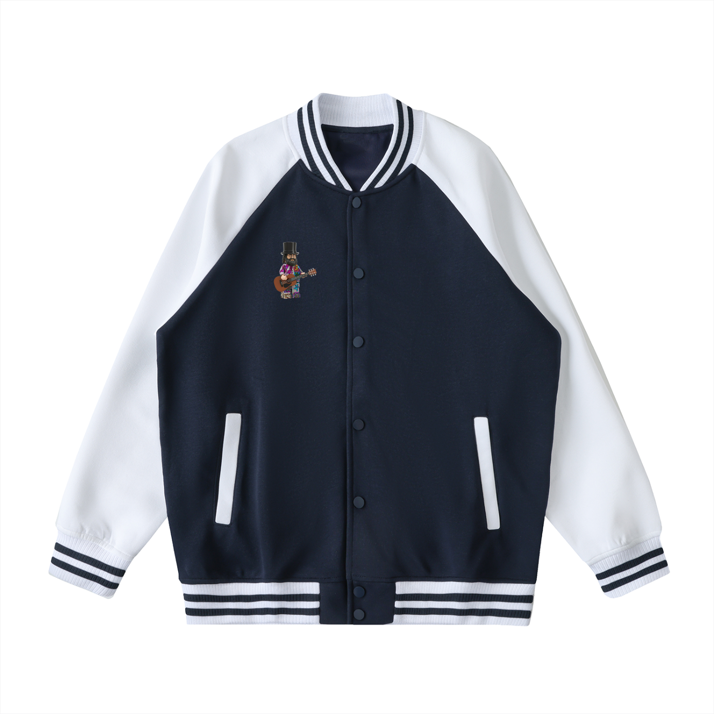Jerry Garcia Top Hat Two Tone Raglan Sleeve Varsity Jacket