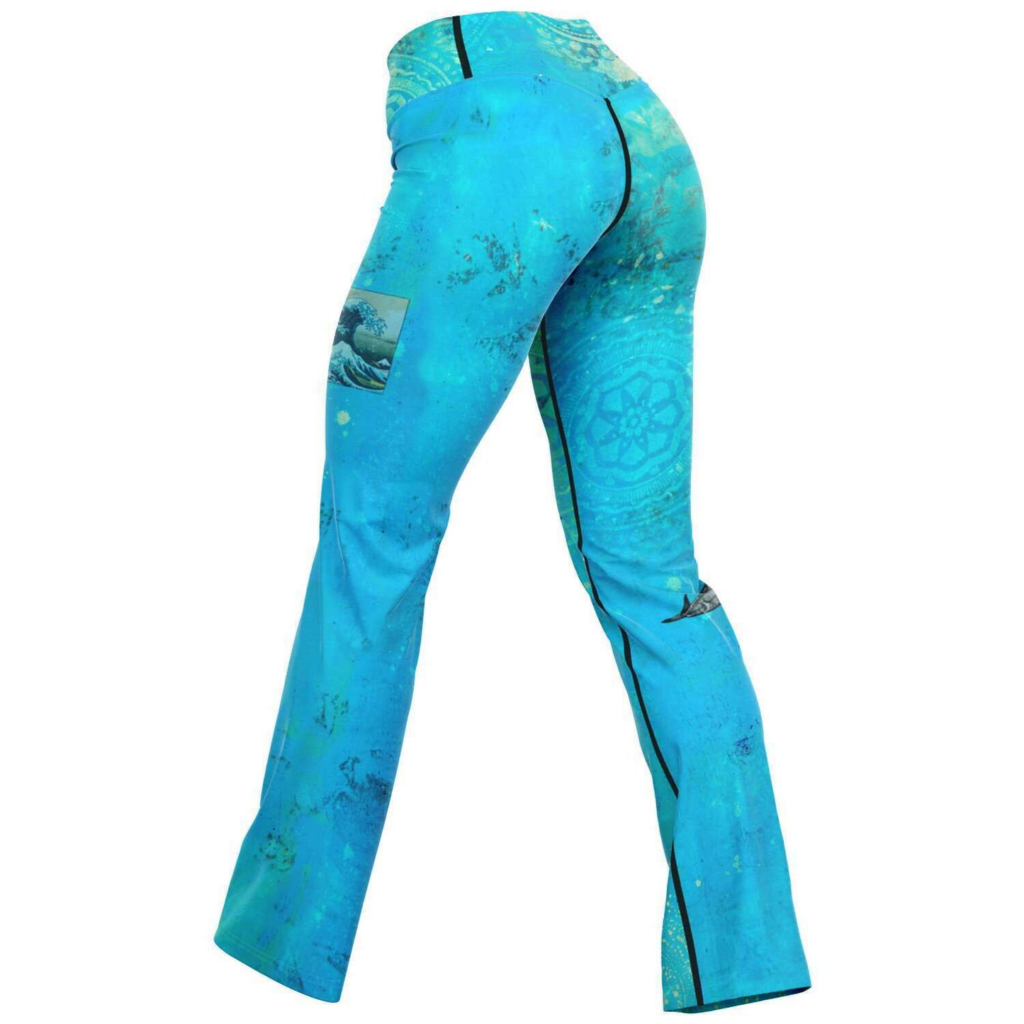 Deep Ocean High Waist Flare Leggings