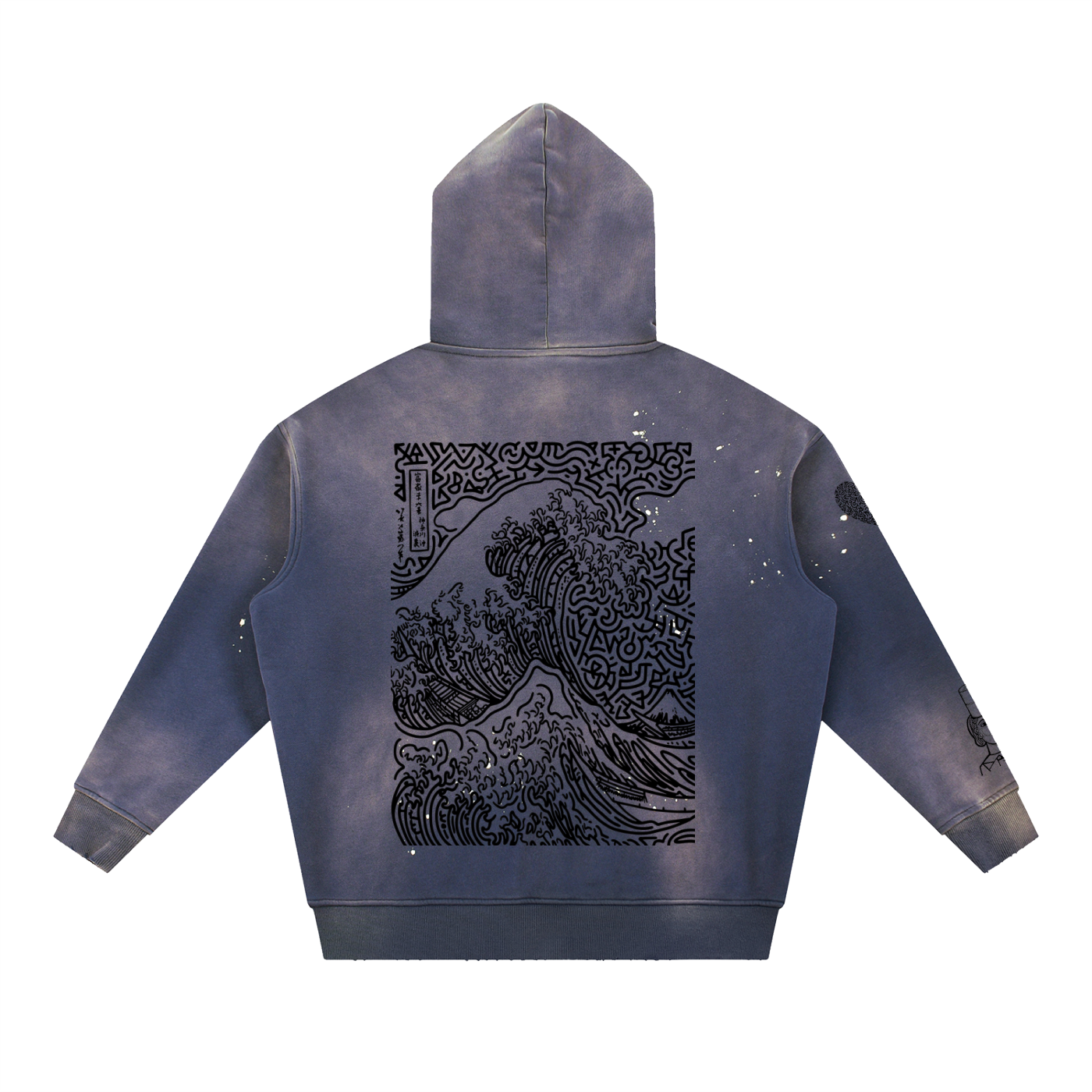 SQUIG Vintage Washed Frayed Fleece Hoodie