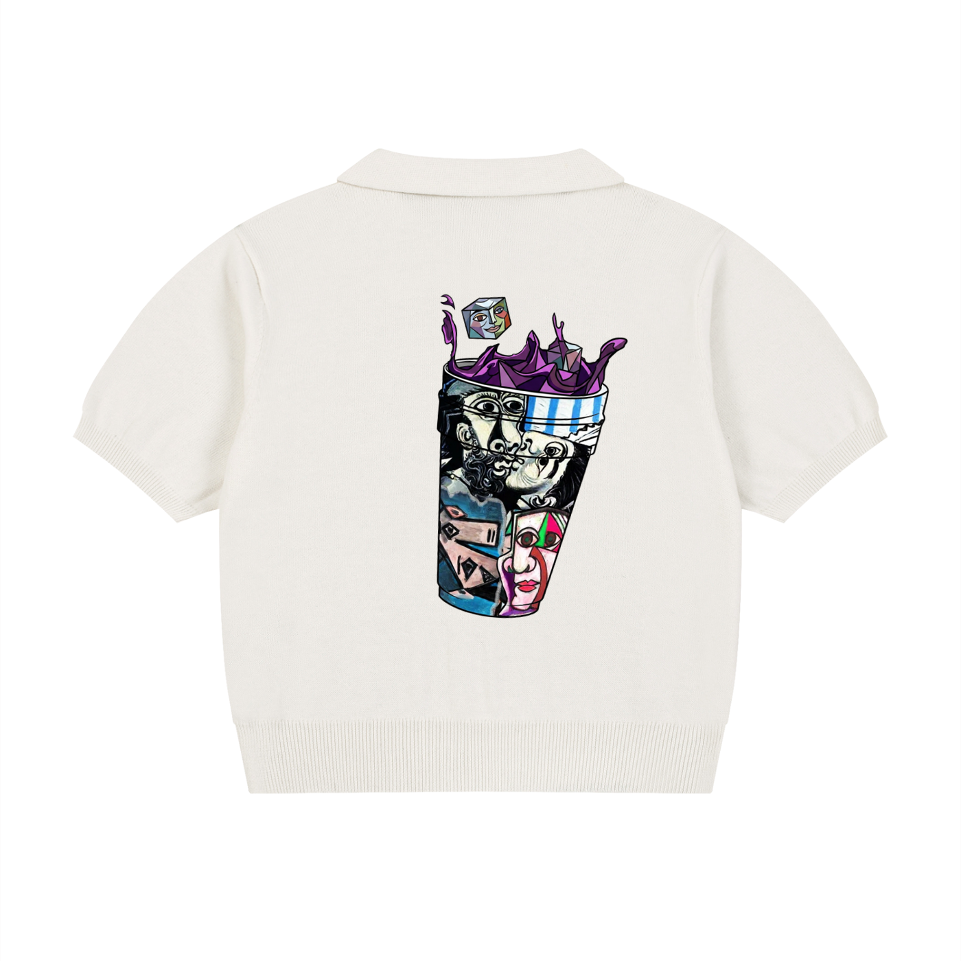 Picasso Sippy Cup Women’s Knit Cotton Polo Shirt