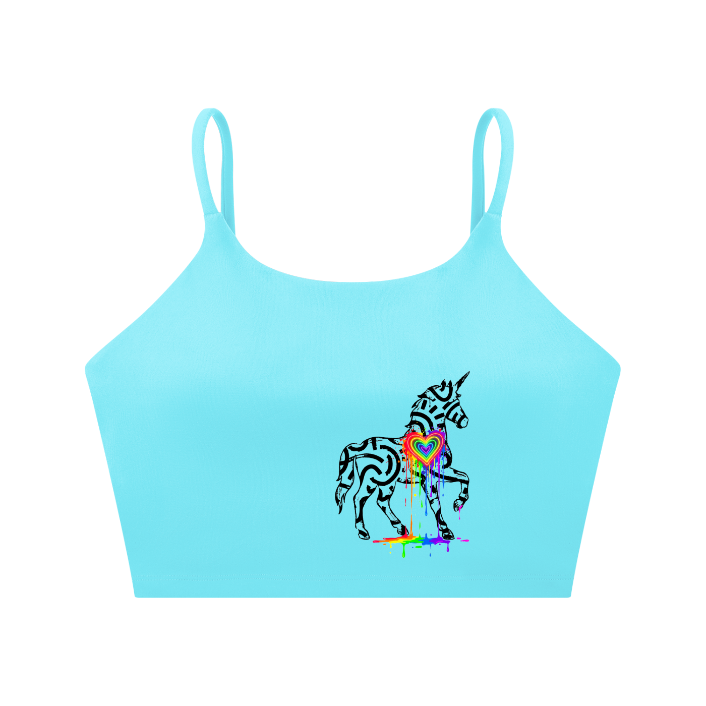 SQUIGGLE Spaghetti Strap Yoga Sports Bra