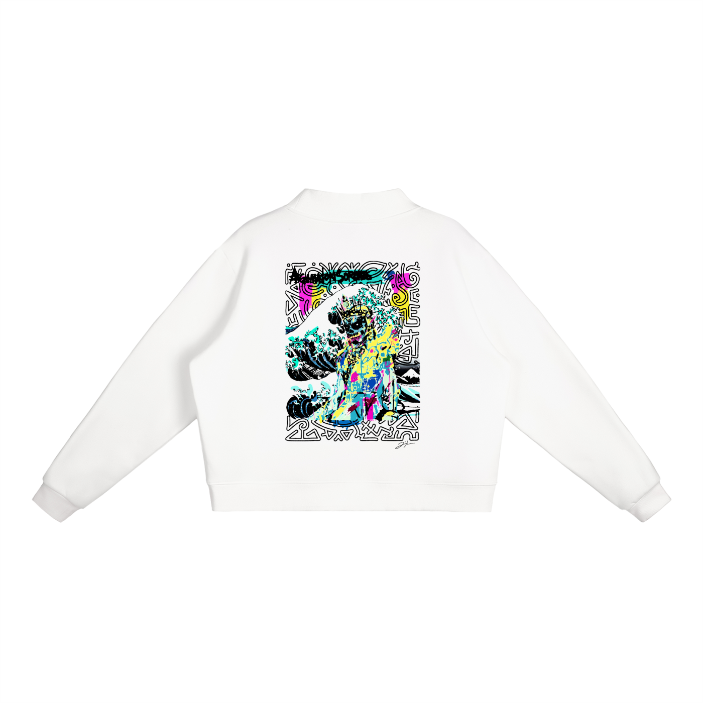 SQUIGGLE Essential Fleece Mock-Neck Crew Sweatshirt