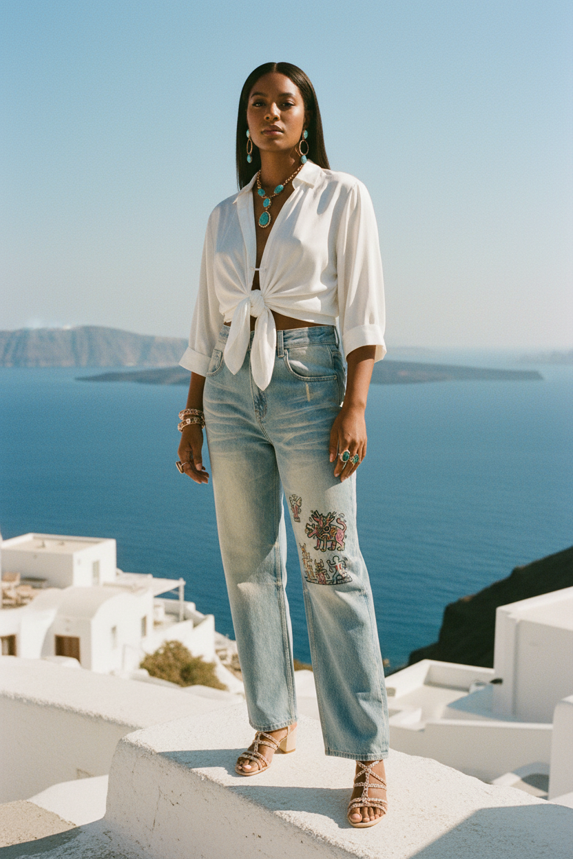 1986 Glyphs Sun Fade Raw Hem Denim Jeans