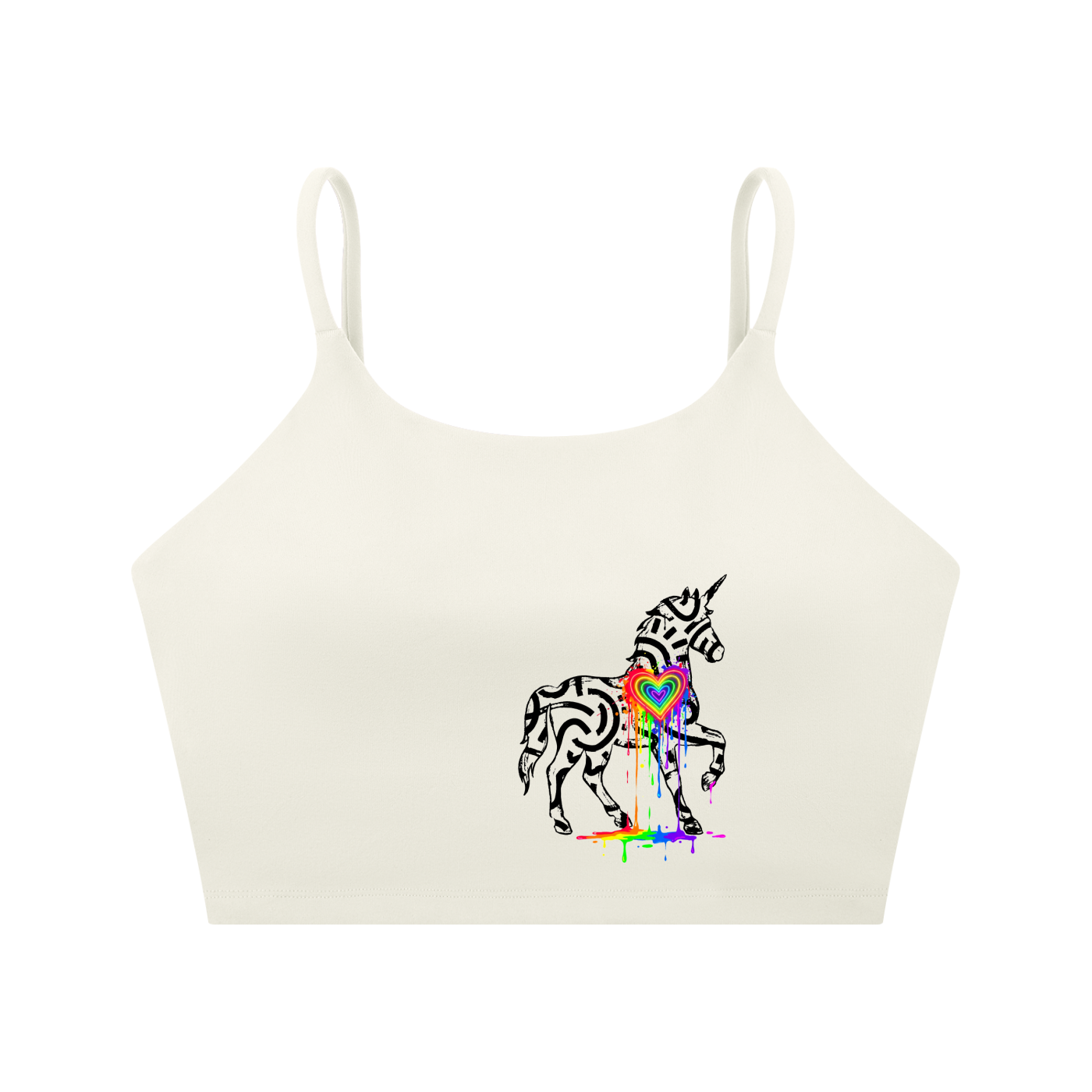 SQUIGGLE Spaghetti Strap Yoga Sports Bra