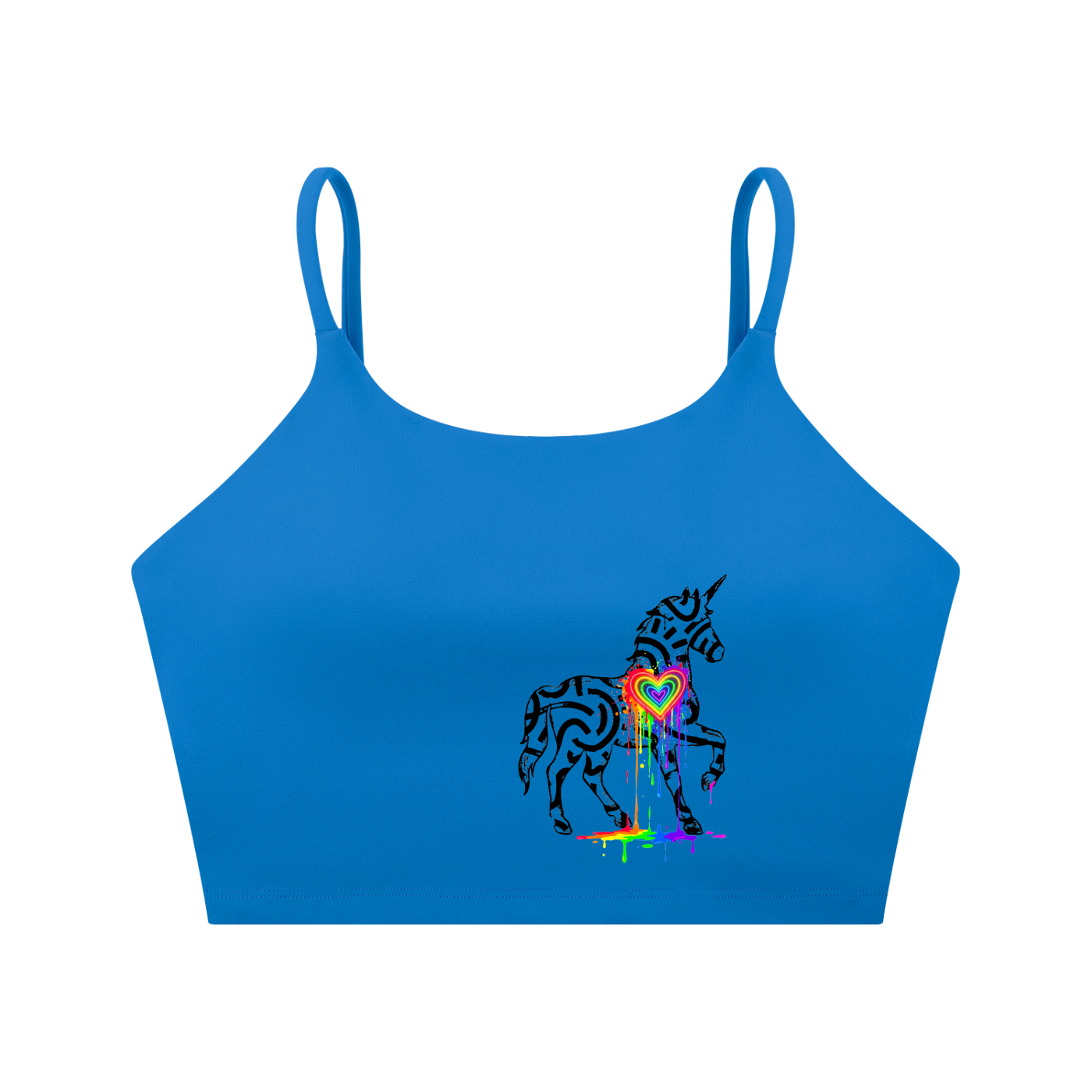 SQUIGGLE Spaghetti Strap Yoga Sports Bra
