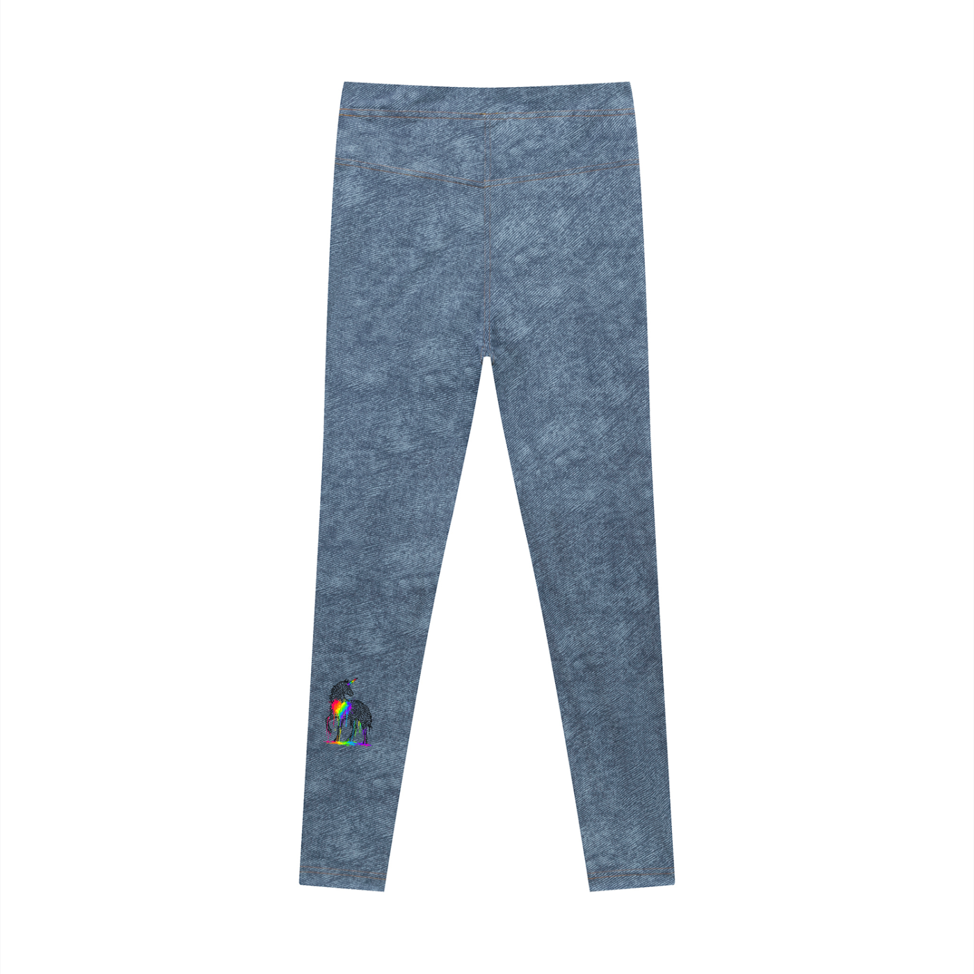 SQUIGGLE Women's Faux Denim Zip-Fly Leggings
