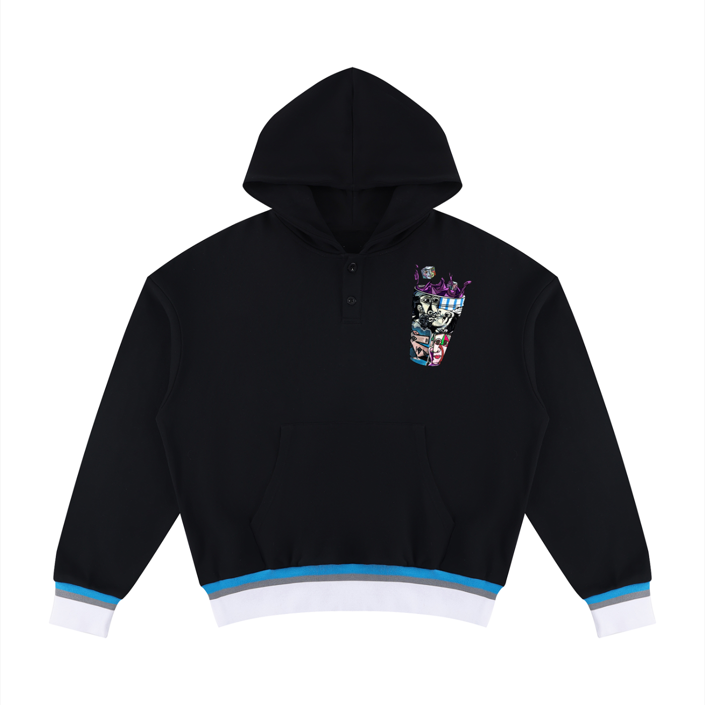 Picasso Flight Unisex Oversized Color Block Boxy Hoodie