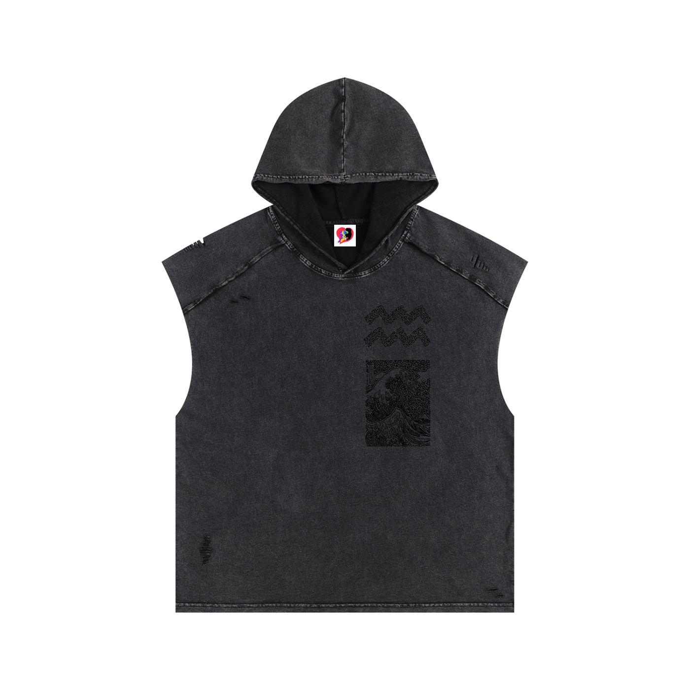SQUIG Vintage Washed Boxy Hooded Tank Top