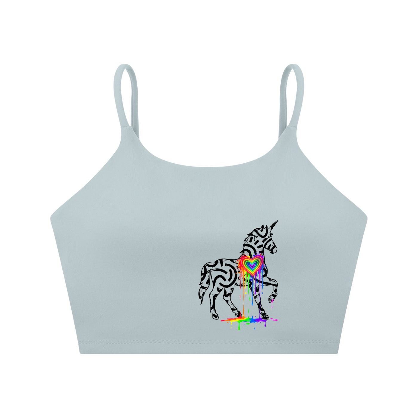 SQUIGGLE Spaghetti Strap Yoga Sports Bra