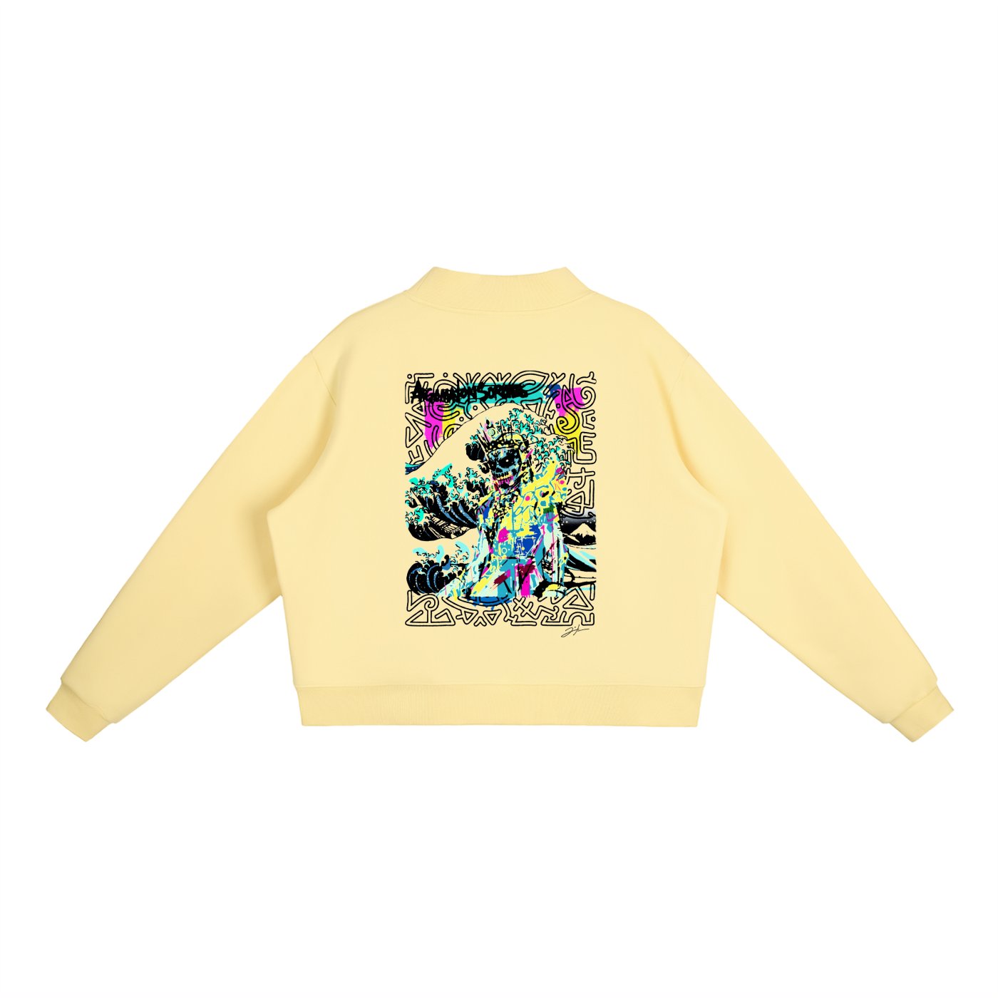 SQUIGGLE Essential Fleece Mock-Neck Crew Sweatshirt