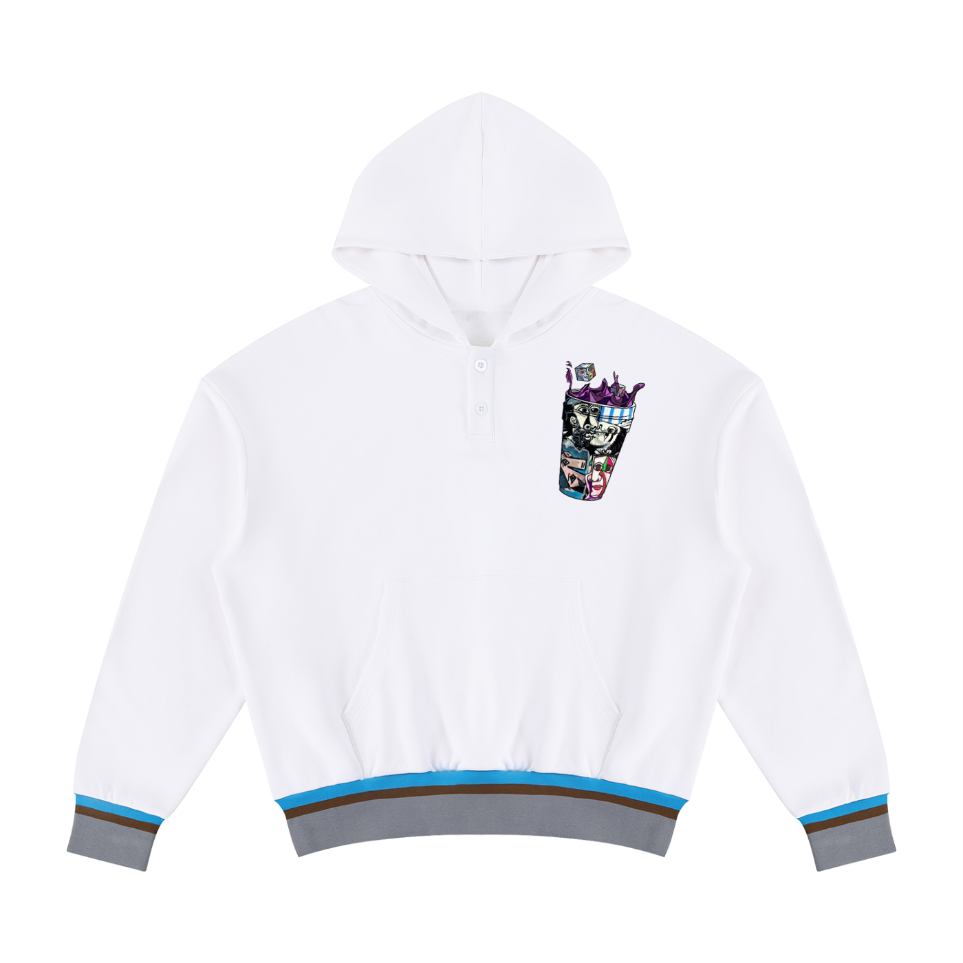 Picasso Flight Unisex Oversized Color Block Boxy Hoodie
