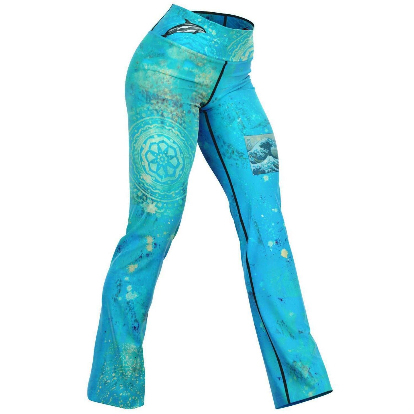 Deep Ocean High Waist Flare Leggings