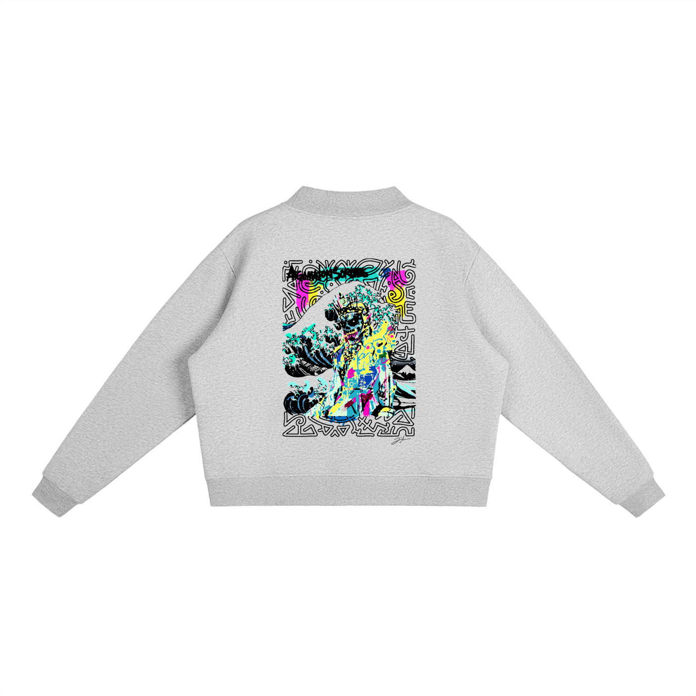 SQUIGGLE Essential Fleece Mock-Neck Crew Sweatshirt