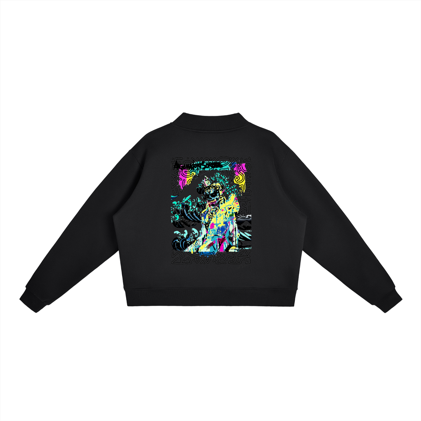 SQUIGGLE Essential Fleece Mock-Neck Crew Sweatshirt