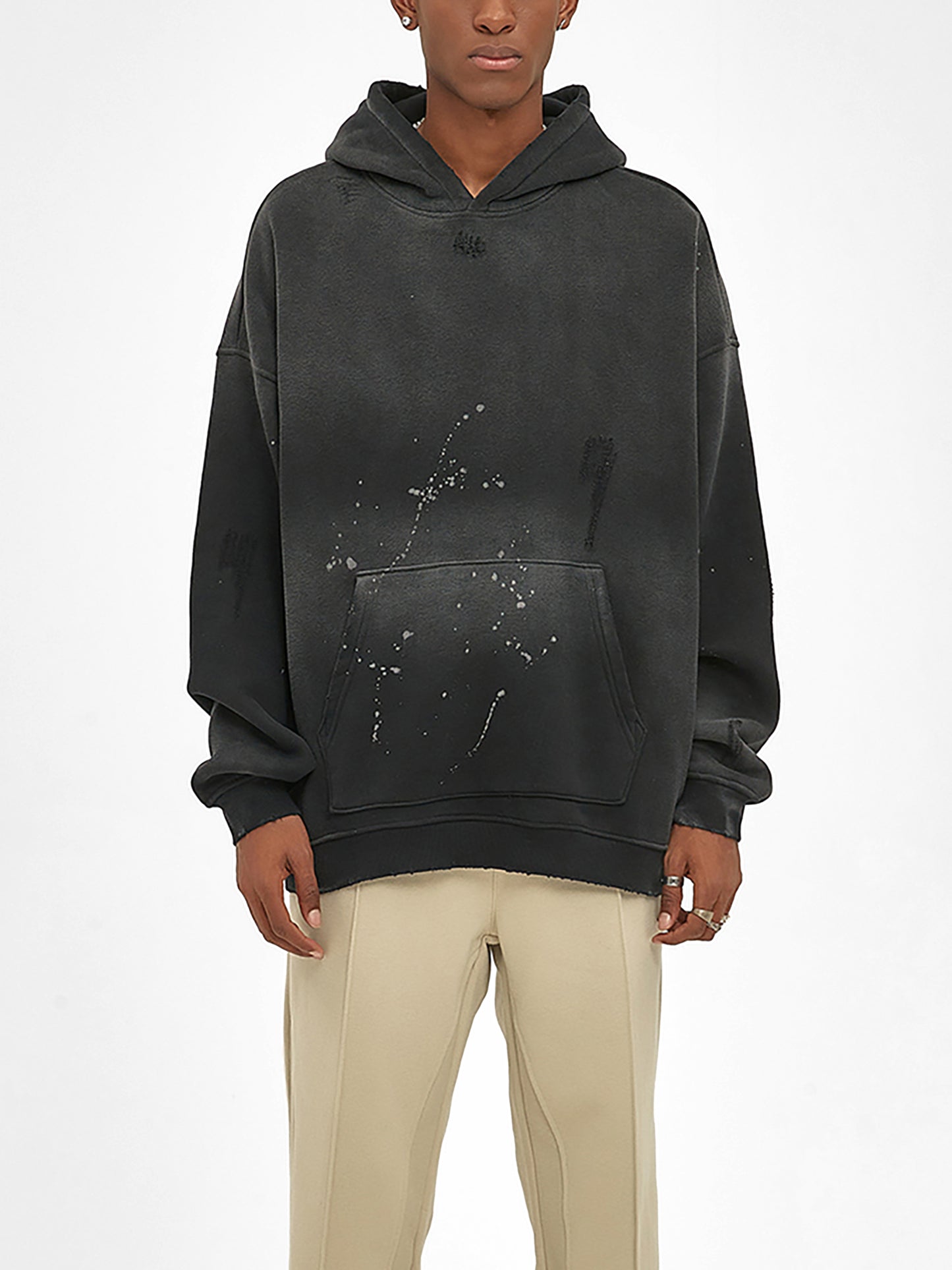 SQUIG Vintage Washed Frayed Fleece Hoodie