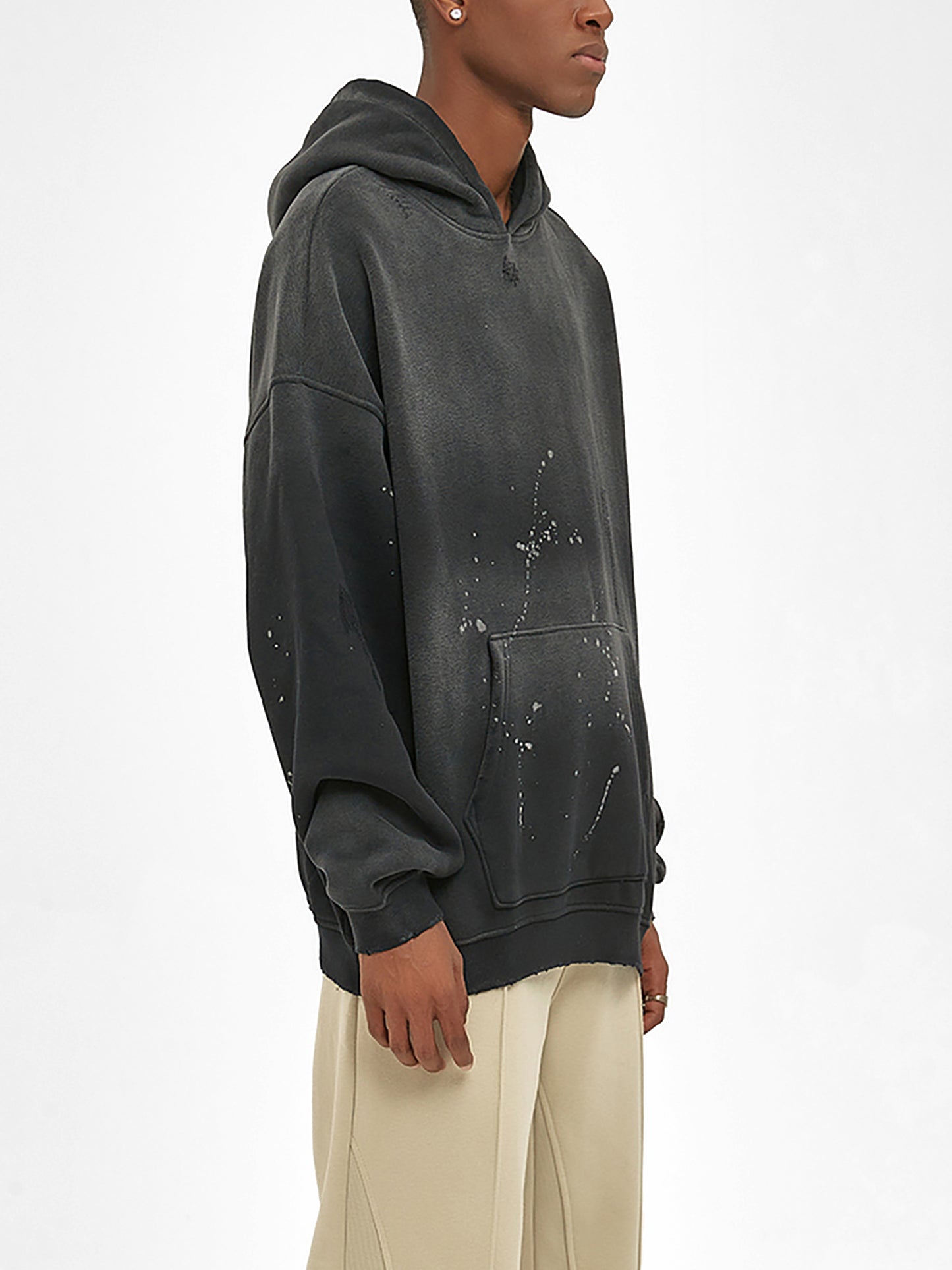 SQUIG Vintage Washed Frayed Fleece Hoodie