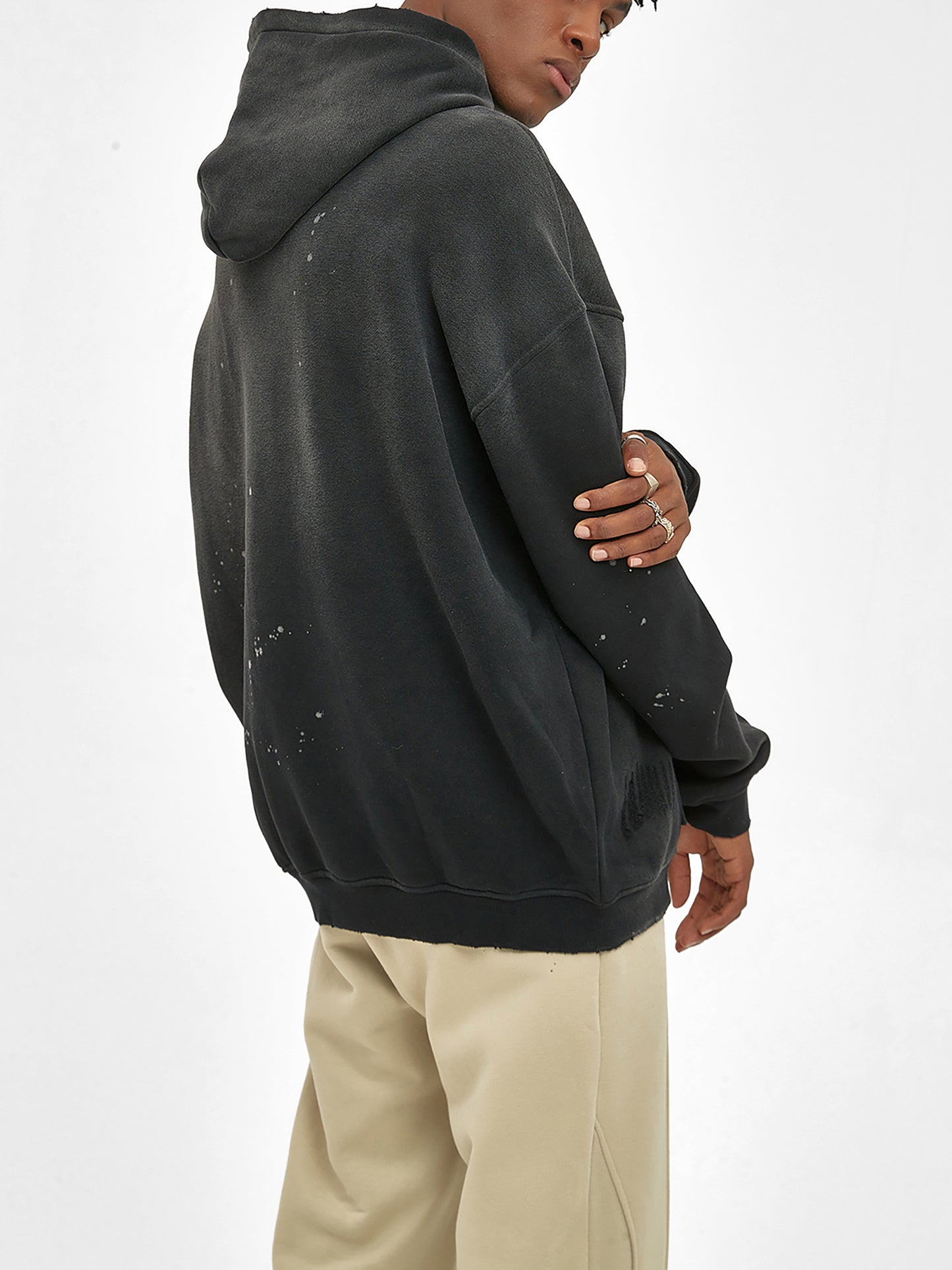 SQUIG Vintage Washed Frayed Fleece Hoodie