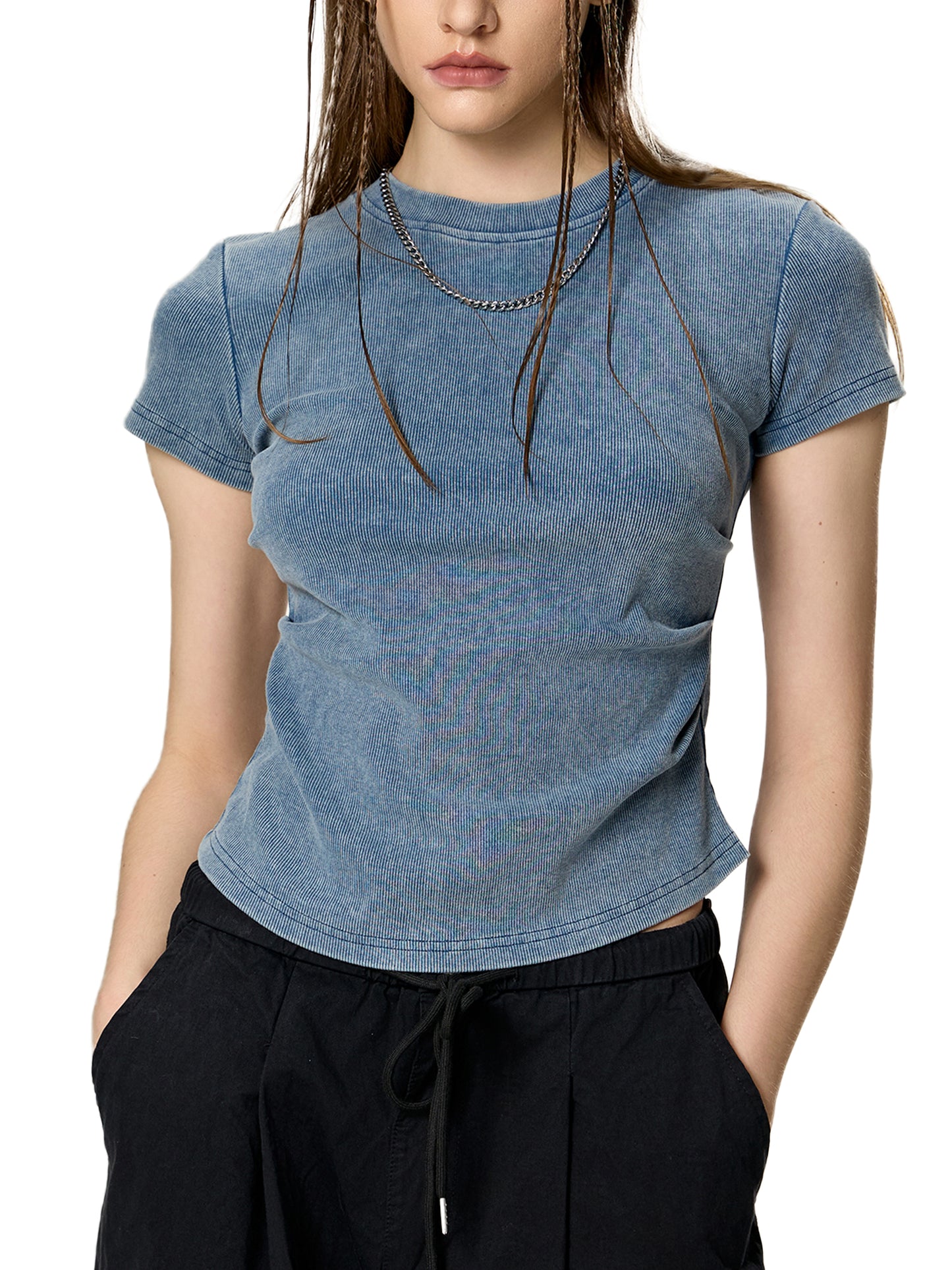 My Peace is Untouchable Vintage Washed Bodycon Cotton T-Shirt