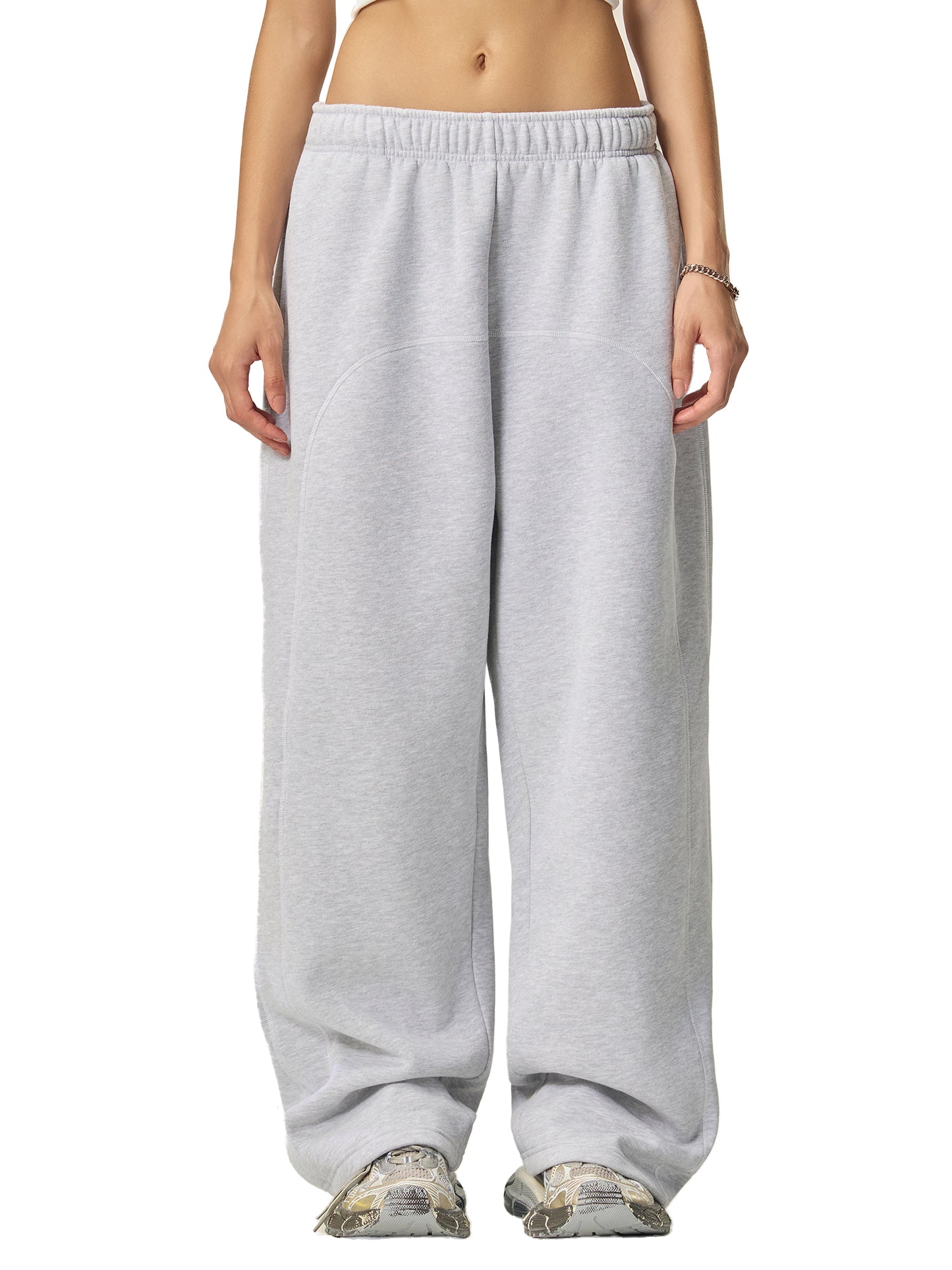 Luxury Tech Contrast-Stitched Fleece Sweatpants