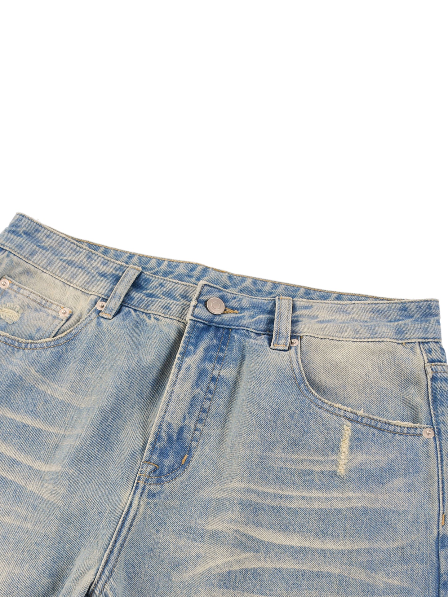 1986 Glyphs Sun Fade Raw Hem Denim Jeans