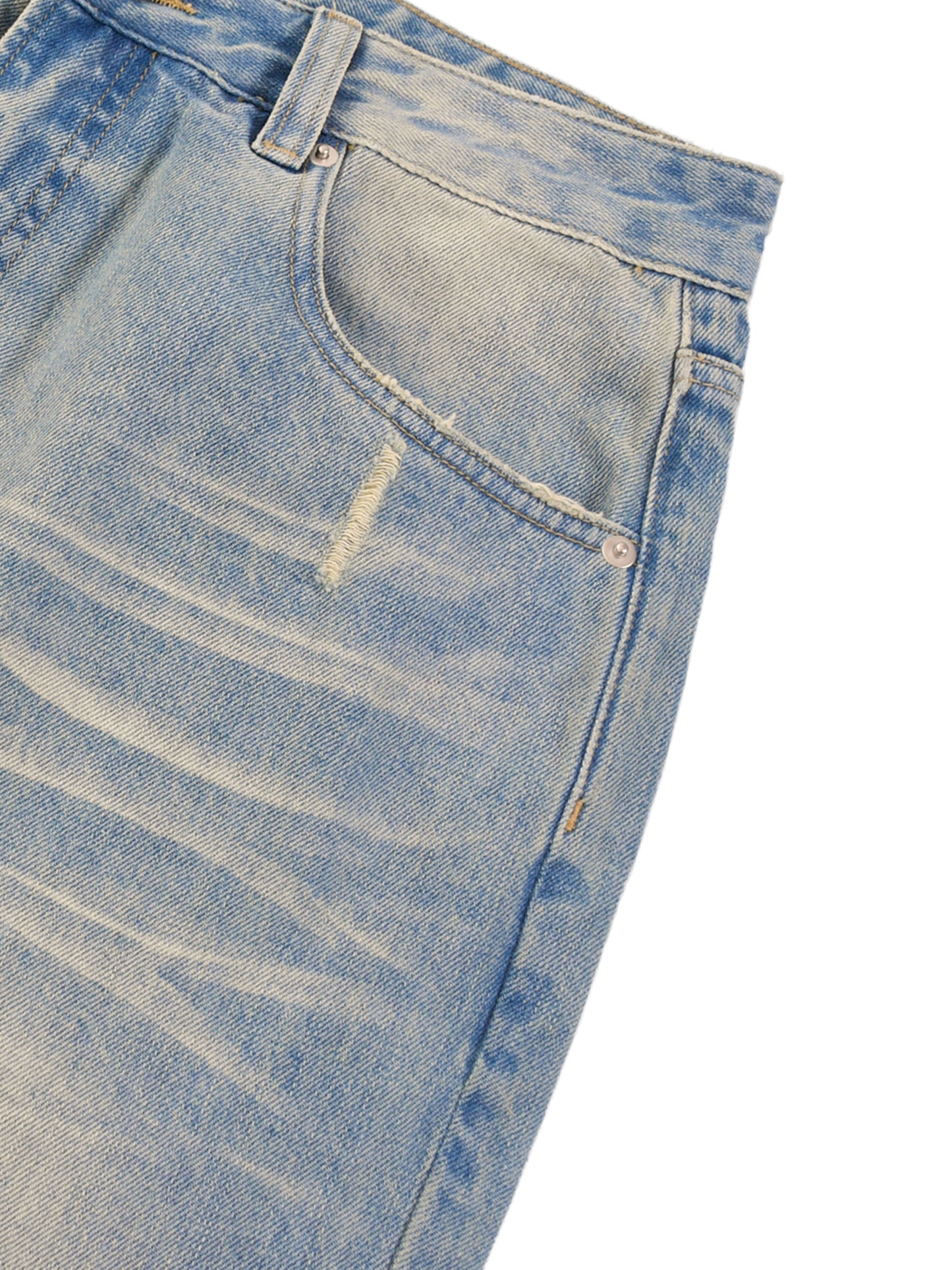 1986 Glyphs Sun Fade Raw Hem Denim Jeans