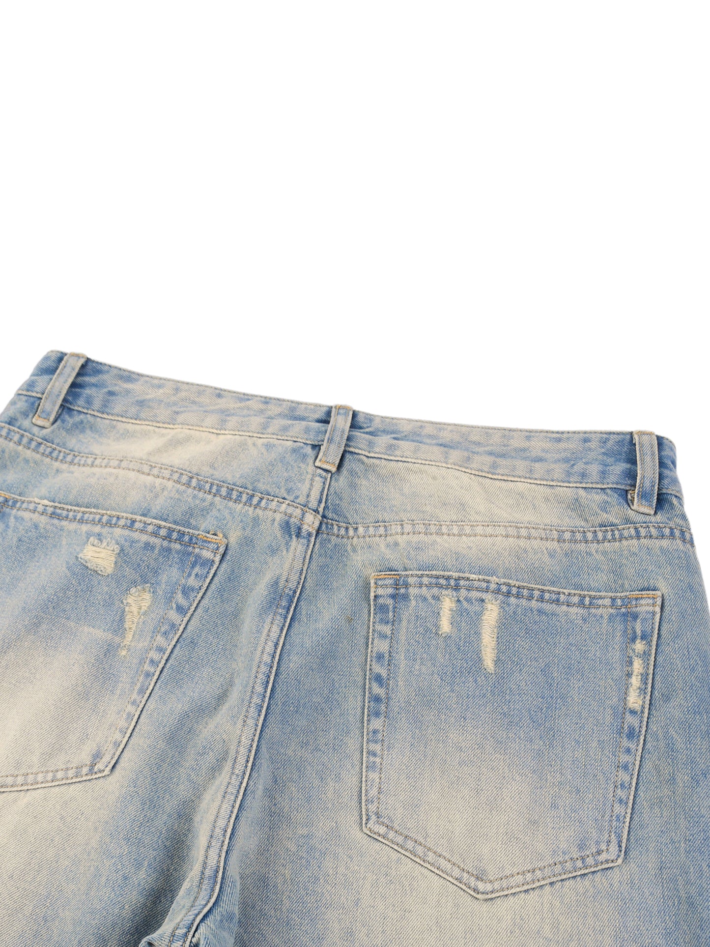 1986 Glyphs Sun Fade Raw Hem Denim Jeans