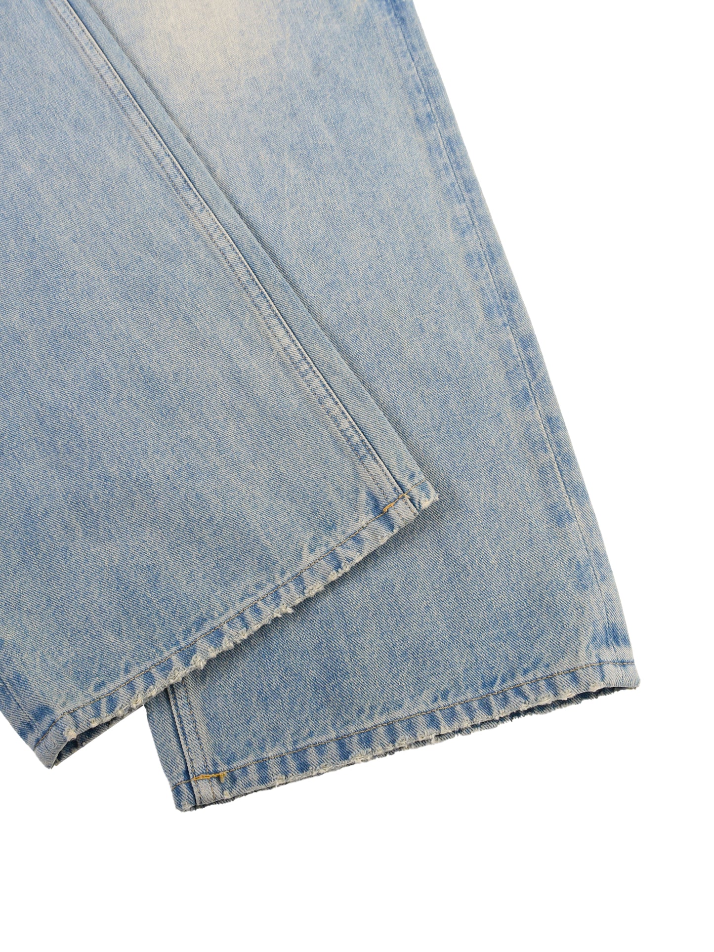 1986 Glyphs Sun Fade Raw Hem Denim Jeans