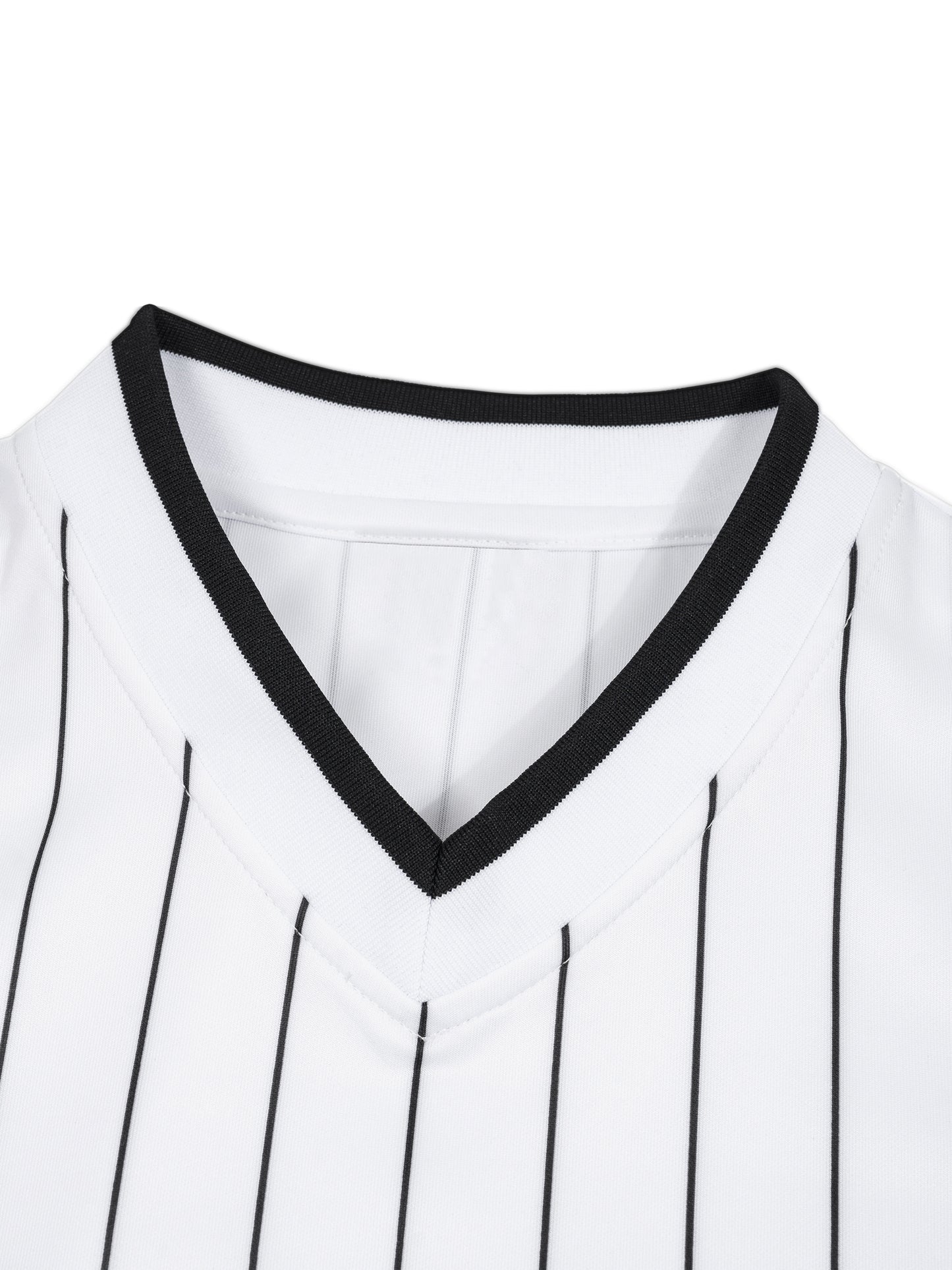 Squiggle It Unisex Striped Loose V-Neck T-Shirt