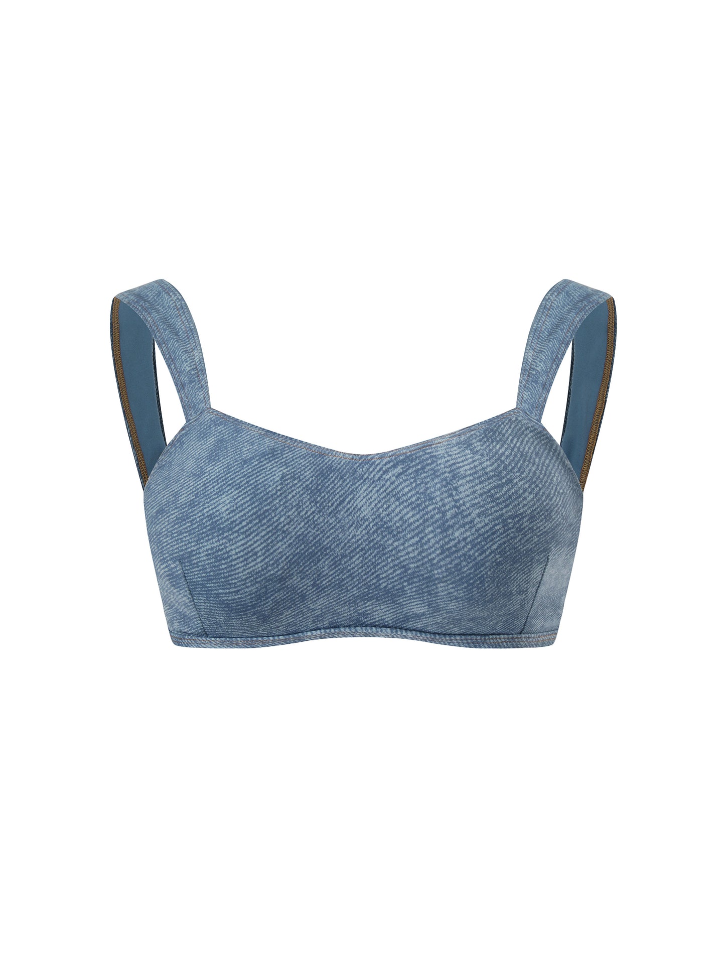 SQUIGGLE Women's Faux Denim Sports Bra