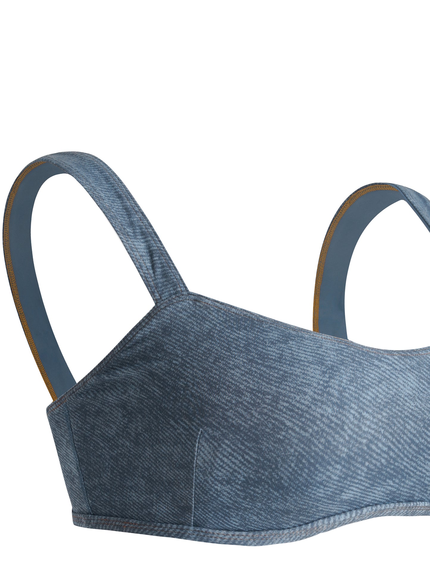 SQUIGGLE Women's Faux Denim Sports Bra