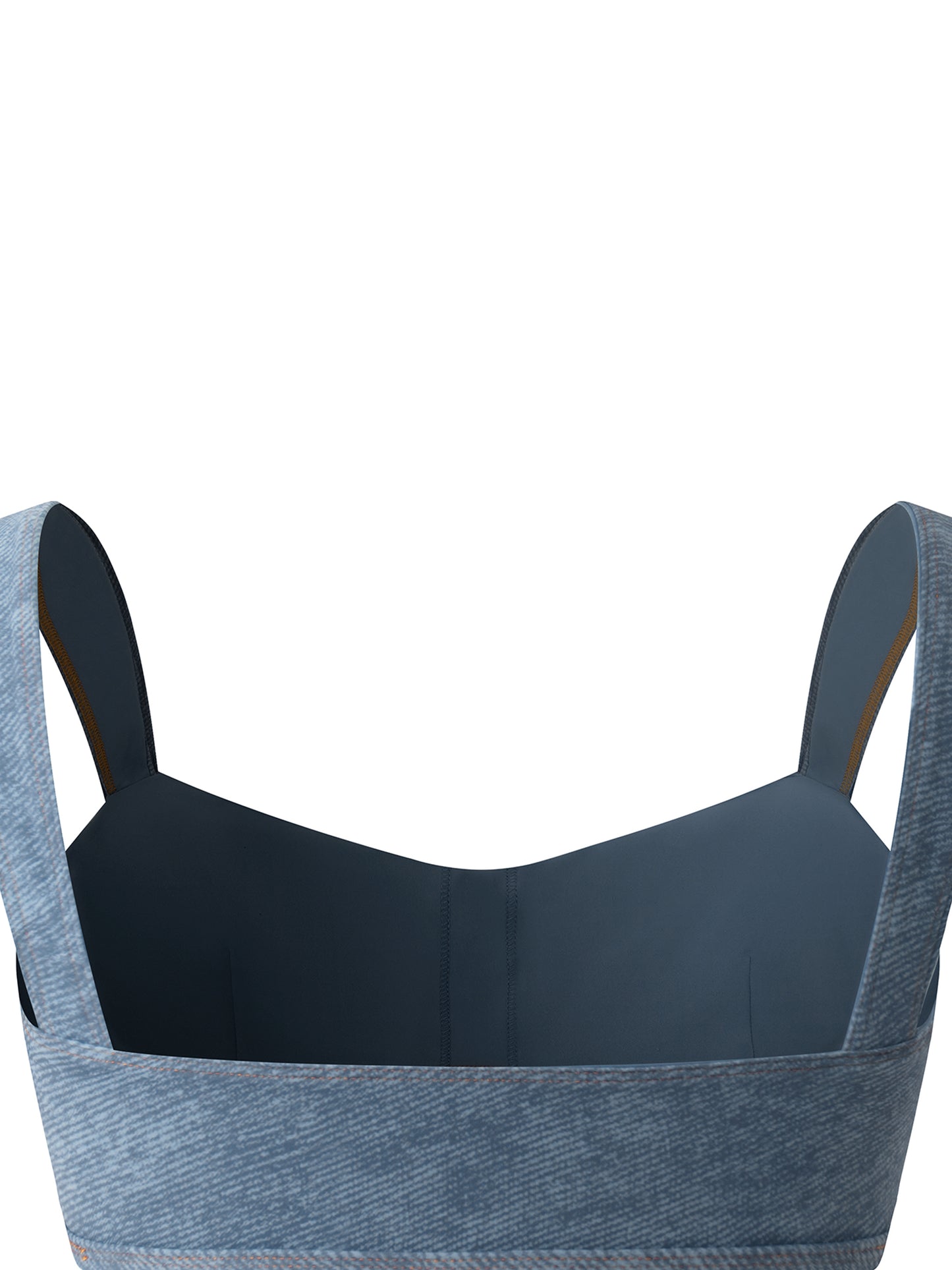 SQUIGGLE Women's Faux Denim Sports Bra