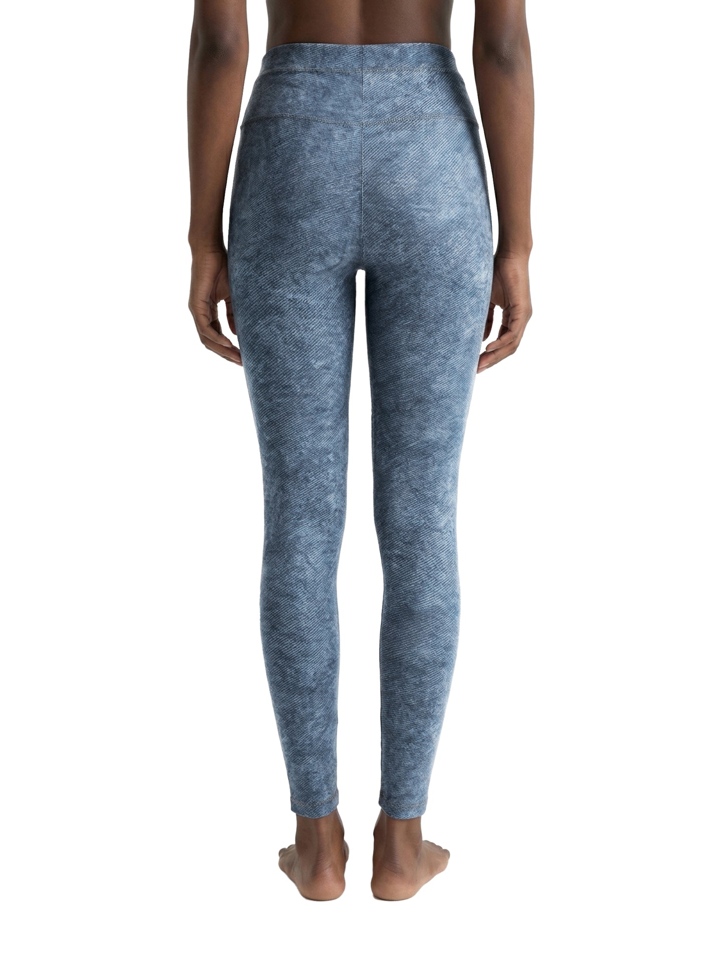 SQUIGGLE Women's Faux Denim Zip-Fly Leggings