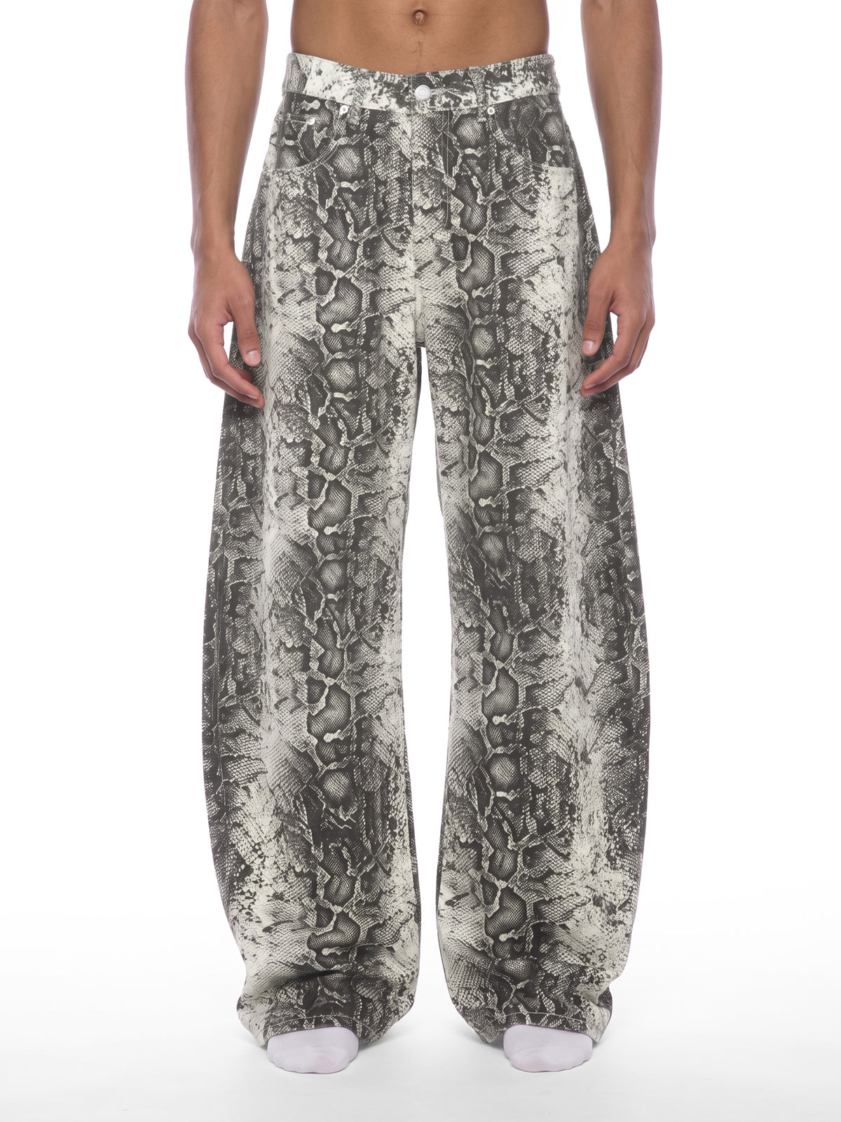 Foundational BLK Men's Snake Print Barrel Leg Pants