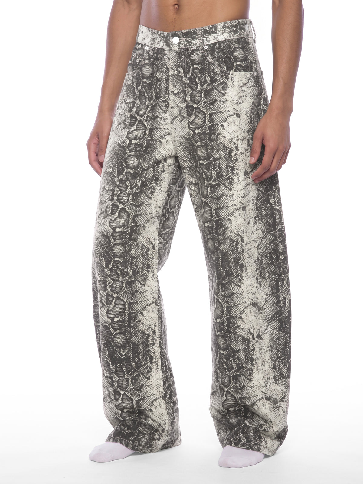 Foundational BLK Men's Snake Print Barrel Leg Pants