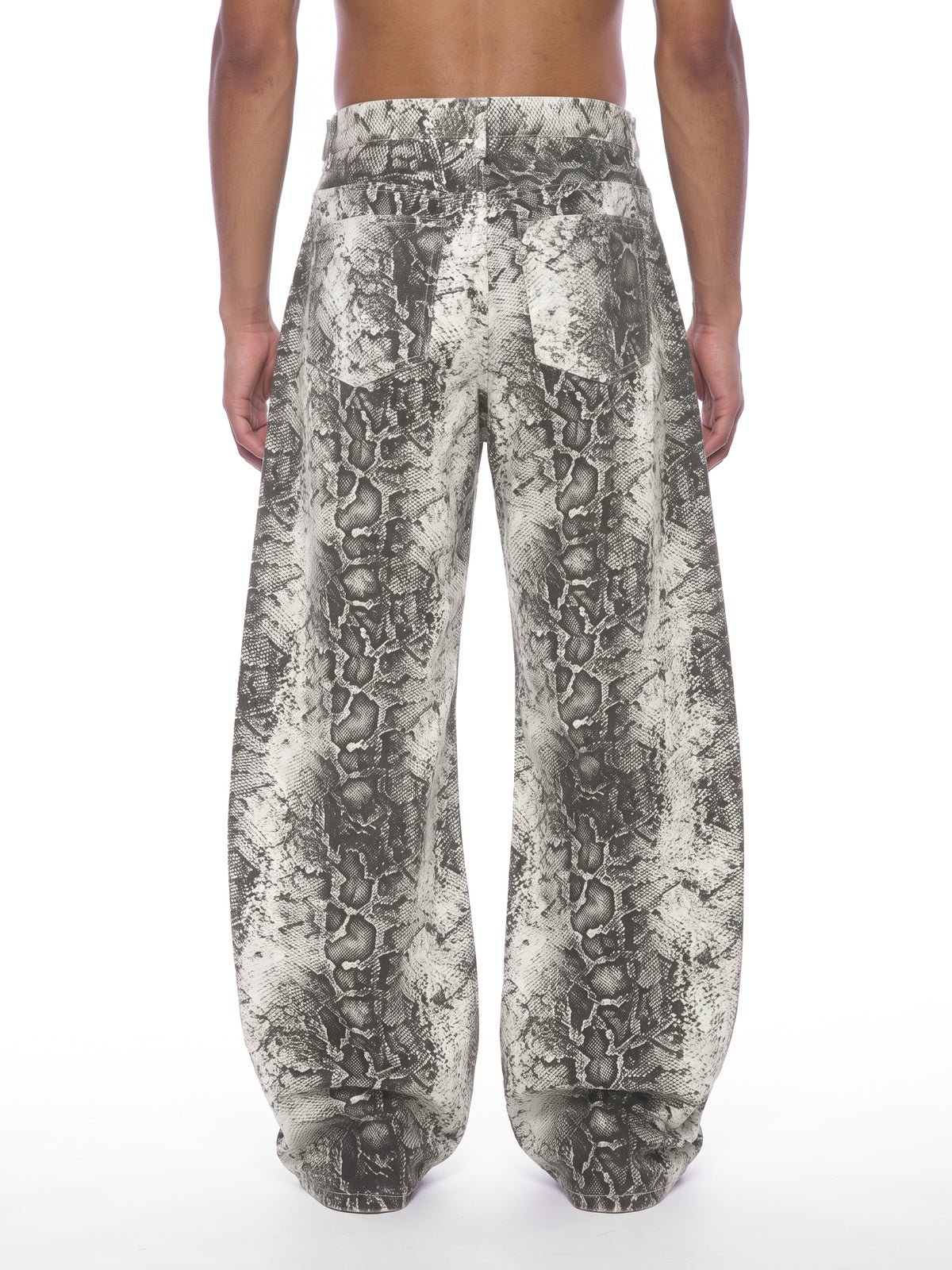 Foundational BLK Men's Snake Print Barrel Leg Pants