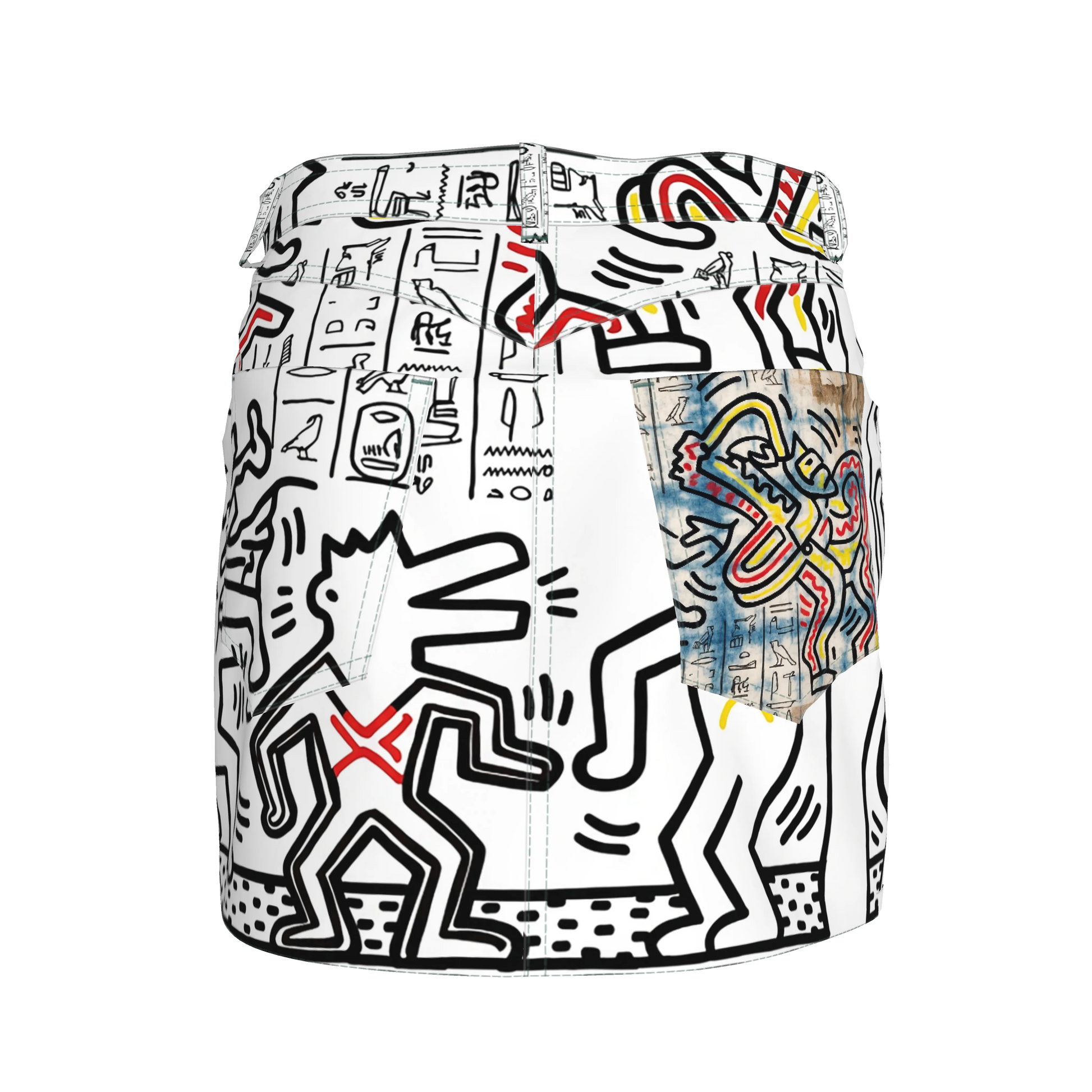 1986 Hieroglyphs Denim Mini Skirt