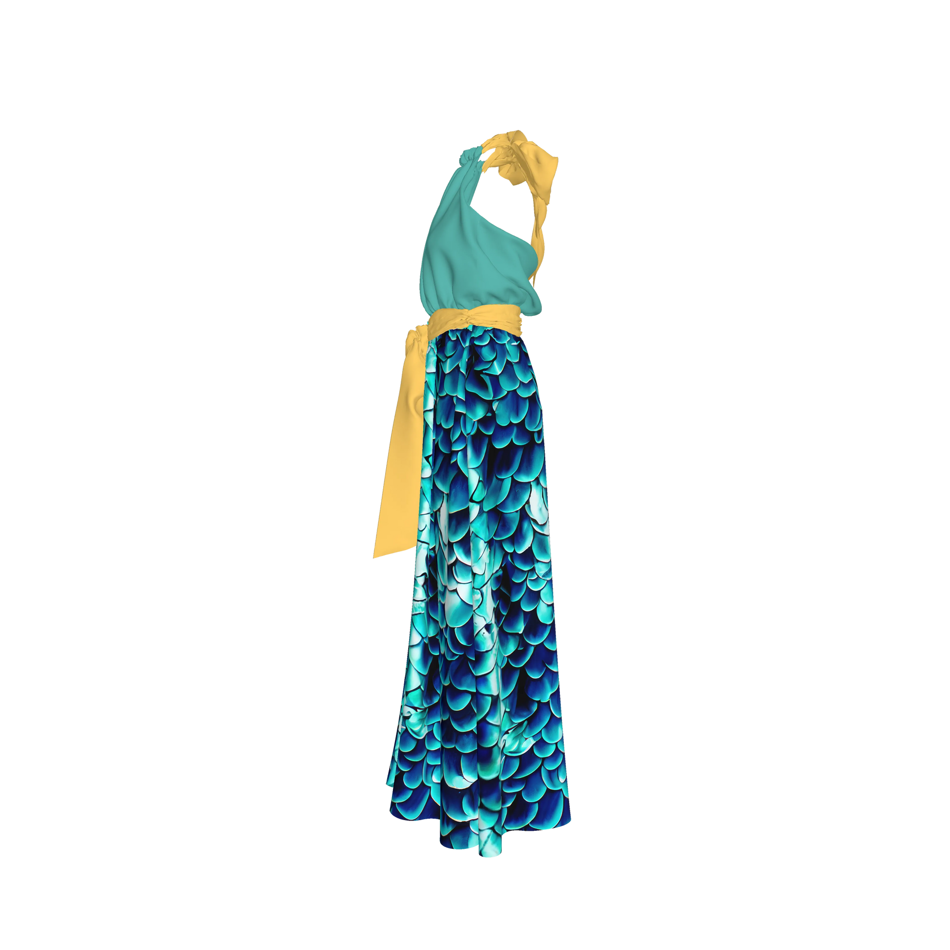 Sea Baby Backless Womens Halter Maxi