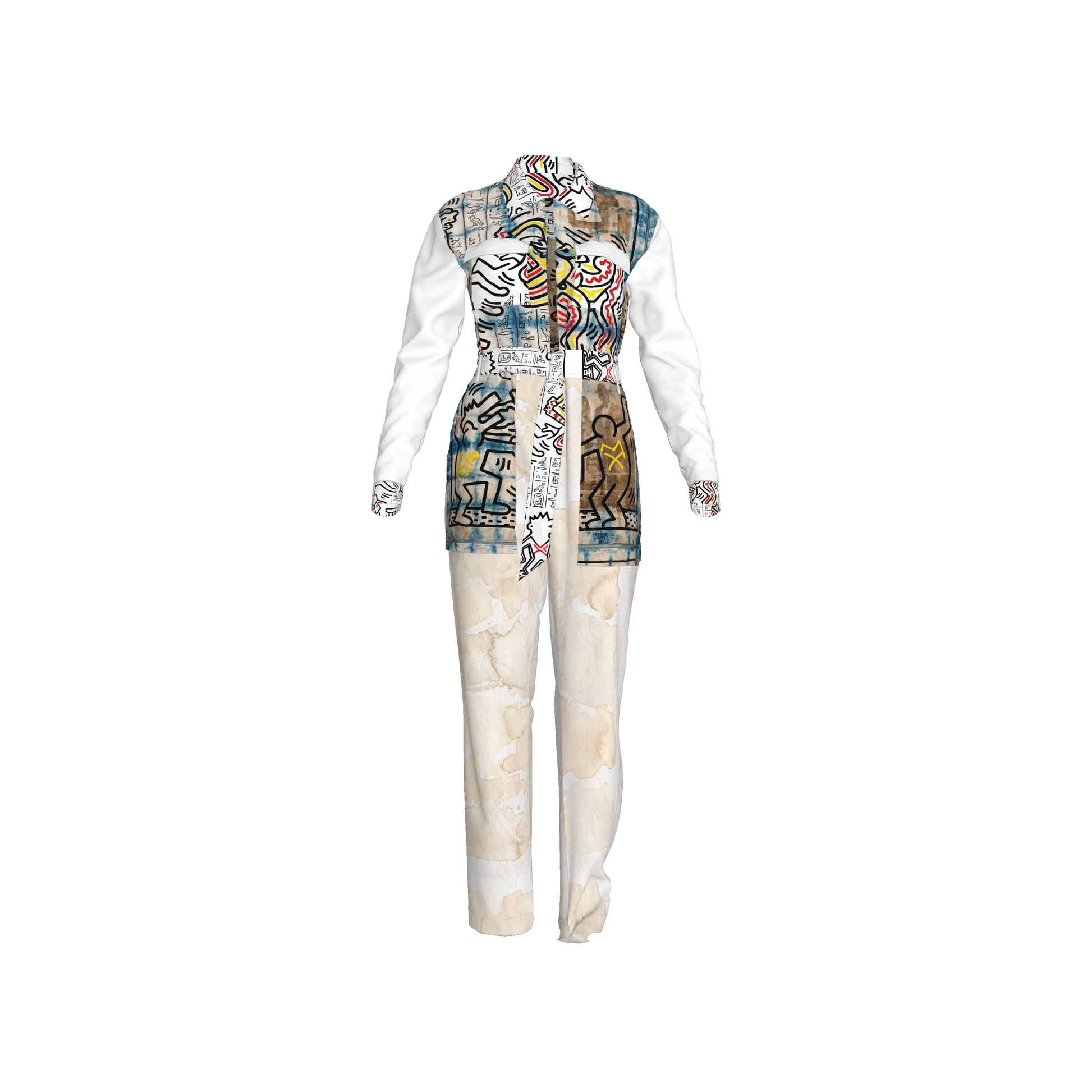 1986 Hieroglyphics Pima Cotton Jurassic Explorer Jumpsuit