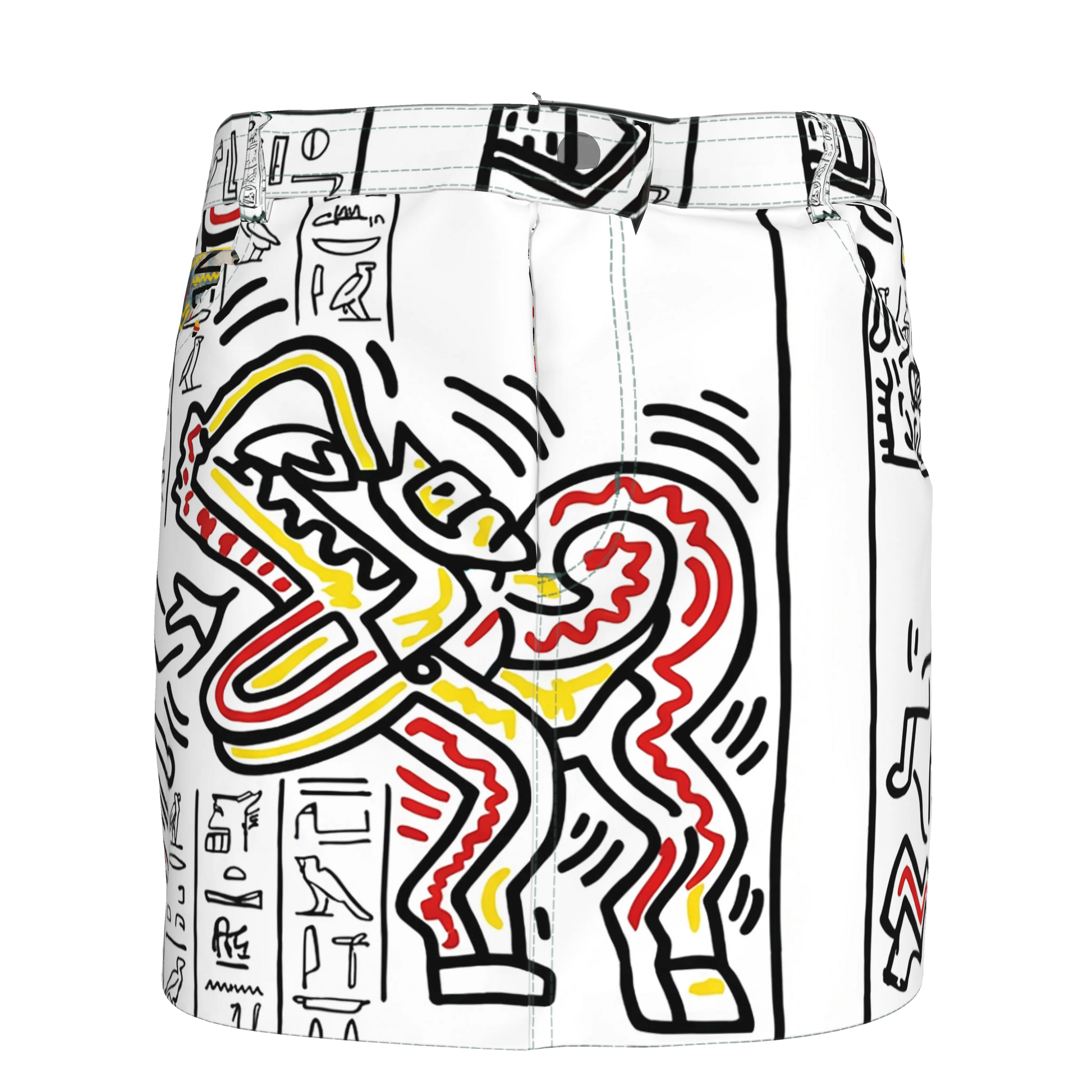 1986 Hieroglyphs Denim Mini Skirt