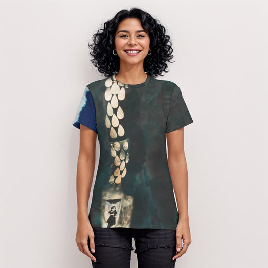 Rain Drops Print Women's T-Shirt