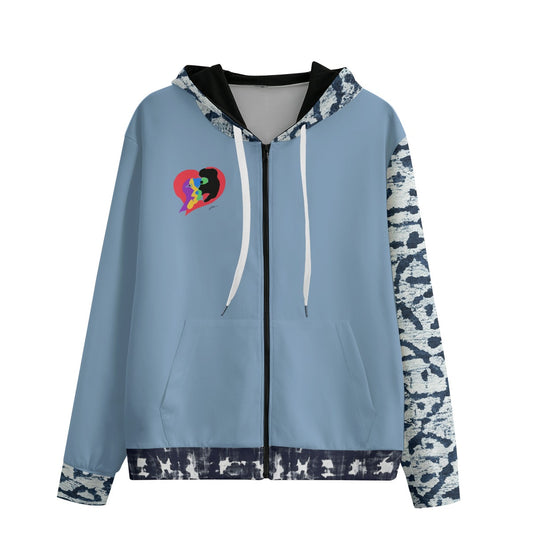 Shibori Heart II Limited Edition Cotton Unisex Zip Hoodie