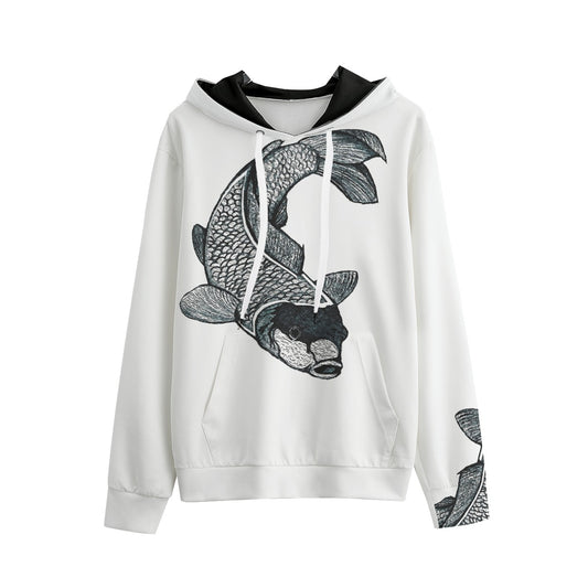 Koi Watercolor Sketch Unisex Cotton Pullover Hoodie